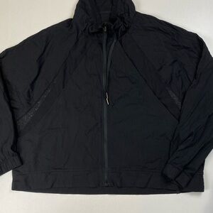 Lululemon In Depth Jacket Lace Mesh Black Womens Sz 12 Oversized Relaxed Fit